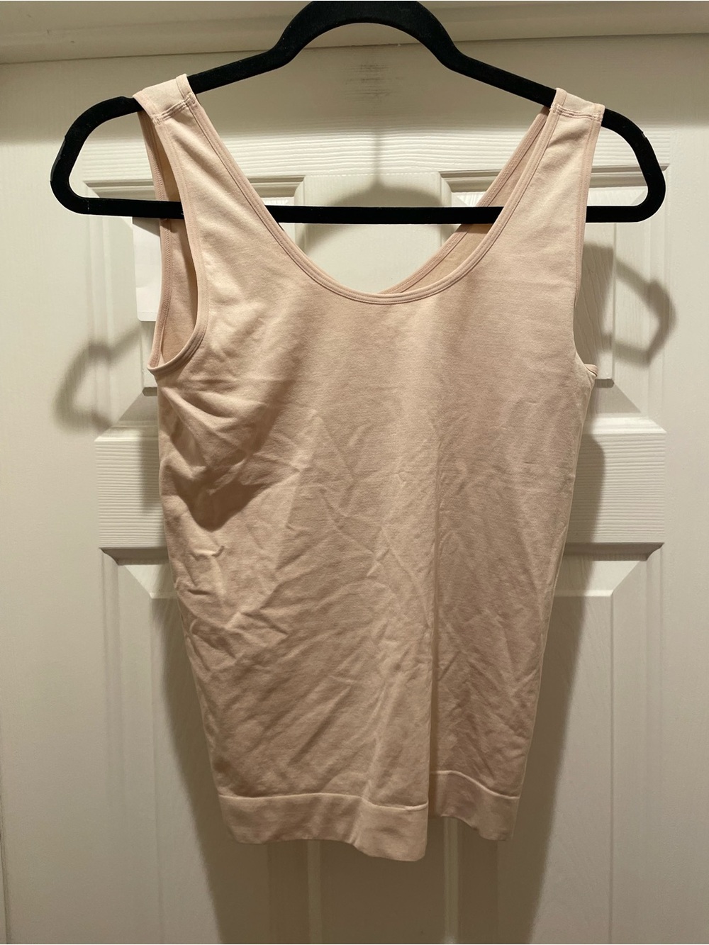 Vanity Fair Seamless Smoothing Spin Tank Women’s Size L Beige Stretch - Picture 3 of 5